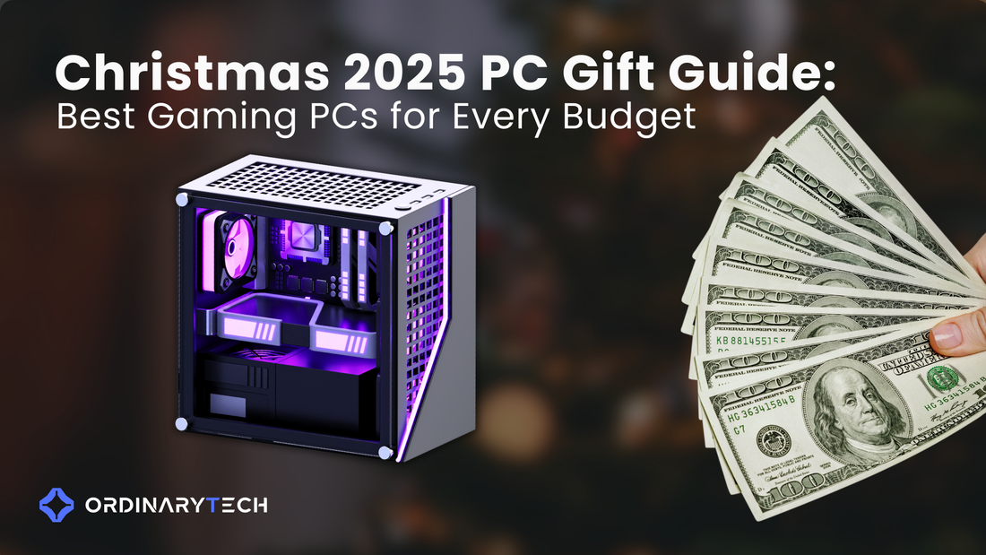 2025 gaming PC build featuring NVIDIA RTX 50 series graphics card, high-performance CPU, liquid cooling, and RGB components for 4K gaming