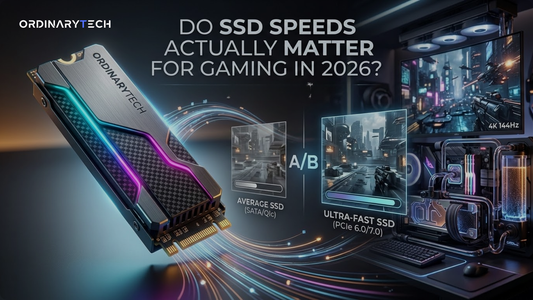 SSD speeds comparison for gaming in 2026 showing NVMe vs SATA performance difference