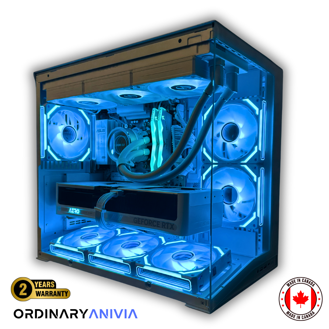 OrdinaryAnivia premium custom-built gaming desktop by OrdinaryTech with Intel Ultra 7 265KF, RTX 5080, and full modular power supply