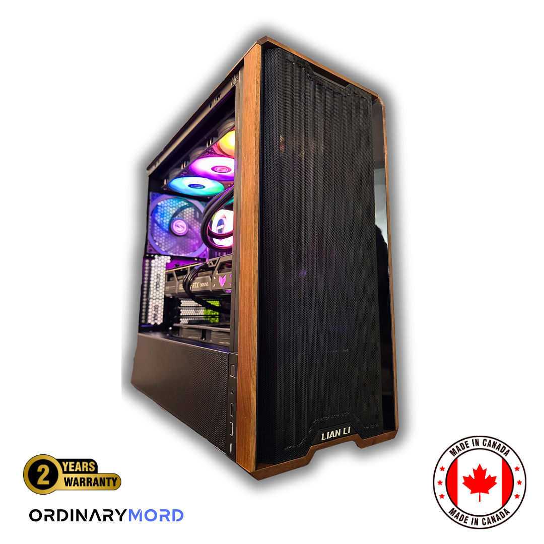 Ryzen 7 7700X and RTX 5070 gaming PC in walnut Lian Li case for smooth 1440p performance - OrdinaryTech