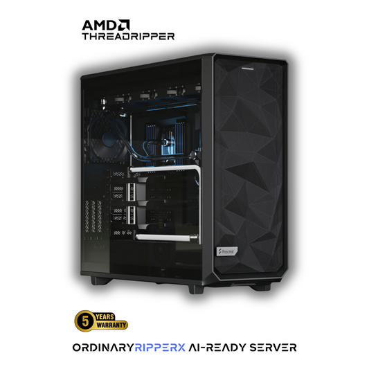 OrdinaryRIPPERX AI-Ready Server powered by AMD Threadripper processor, for deep learning, AI training, and high-performance workloads. 5-year warranty from OrdinaryTech Canada