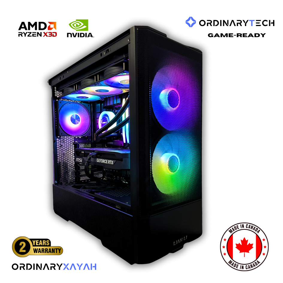 OrdinaryTech OrdinaryXayah gaming PC with Ryzen 5 7600X and RTX 5070 in Lian Li Lancool 207 case, optimized for high-refresh 1440p, gaming PCs Canada. 